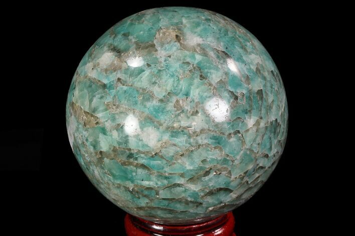 Polished Amazonite Crystal Sphere - Madagascar #78735